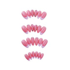 Kentrim Jelly Glue Pink Kentrim Shell Texture Pearl & Rhinestone Chain Press On Nails - 24 Pieces (12 Sizes)