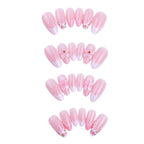 Kentrim Jelly Glue Pink Kentrim Nude Pink Lace & Rose French Press On Nails-24 Pieces (12 Sizes)