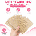 Nail Adhesive Tabs | Jelly Sticky Pads for Reusable Press On Nails, 24 Pcs, 15 Sizes
