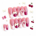 Kentrim Cherry Bow Press On Nails - 10 Pieces (Single Size)