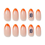 Kentrim Jelly Glue Orange Kentrim Team French Tip Press On Nails - 30 Pieces (15 Sizes)