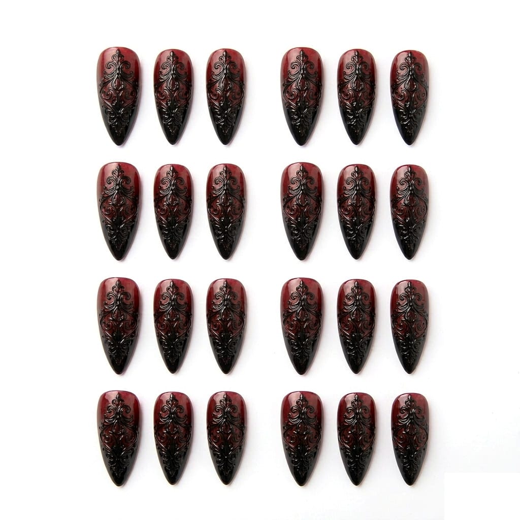 Halloween Gothic Red to Black Stiletto White Background Main image