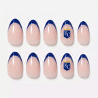 Kentrim Jelly Glue Light blue Kentrim Team French Tip Press On Nails - 30 Pieces (15 Sizes)