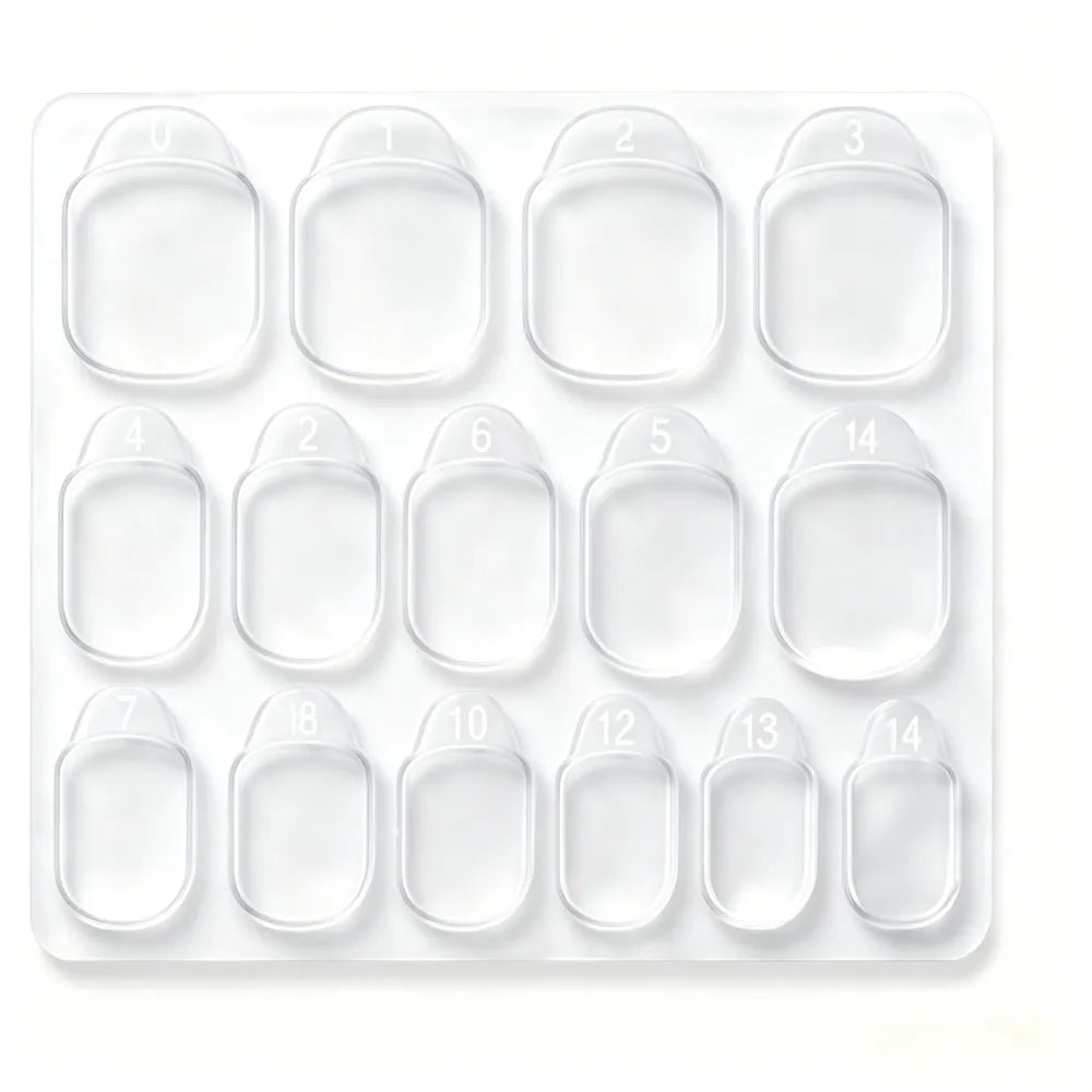 Kentrim press-on nails with 30 jelly glue tabs in 15 sizes, featuring clear adhesive tabs for easy nail application. Main image