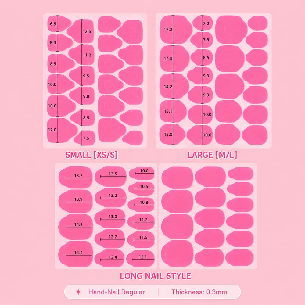 Nail Adhesive Tabs | Jelly Sticky Pads for Reusable Press On Nails, 24 Pcs, 15 Sizes Secondary image