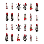 Kentrim Jelly Glue Red Kentrim Alice in Wonderland Themed Press On Nails - 30 Pieces (15 Sizes)