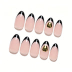 Kentrim Jelly Glue Light black Kentrim Team French Tip Press On Nails - 30 Pieces (15 Sizes)