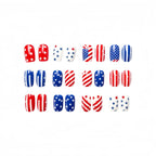 Kentrim Jelly Glue Red Kentrim American Flag Star & Stripe Short Square Press On Nails - 24 Pieces (12 Sizes)