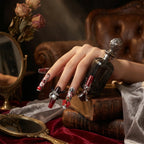 Kentrim Jelly Glue Red Kentrim Alice in Wonderland Themed Press On Nails - 30 Pieces (15 Sizes)