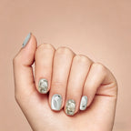 Kentrim Silver Cat Eye Short Square Press On Nails - 10 Pieces (Single Size)