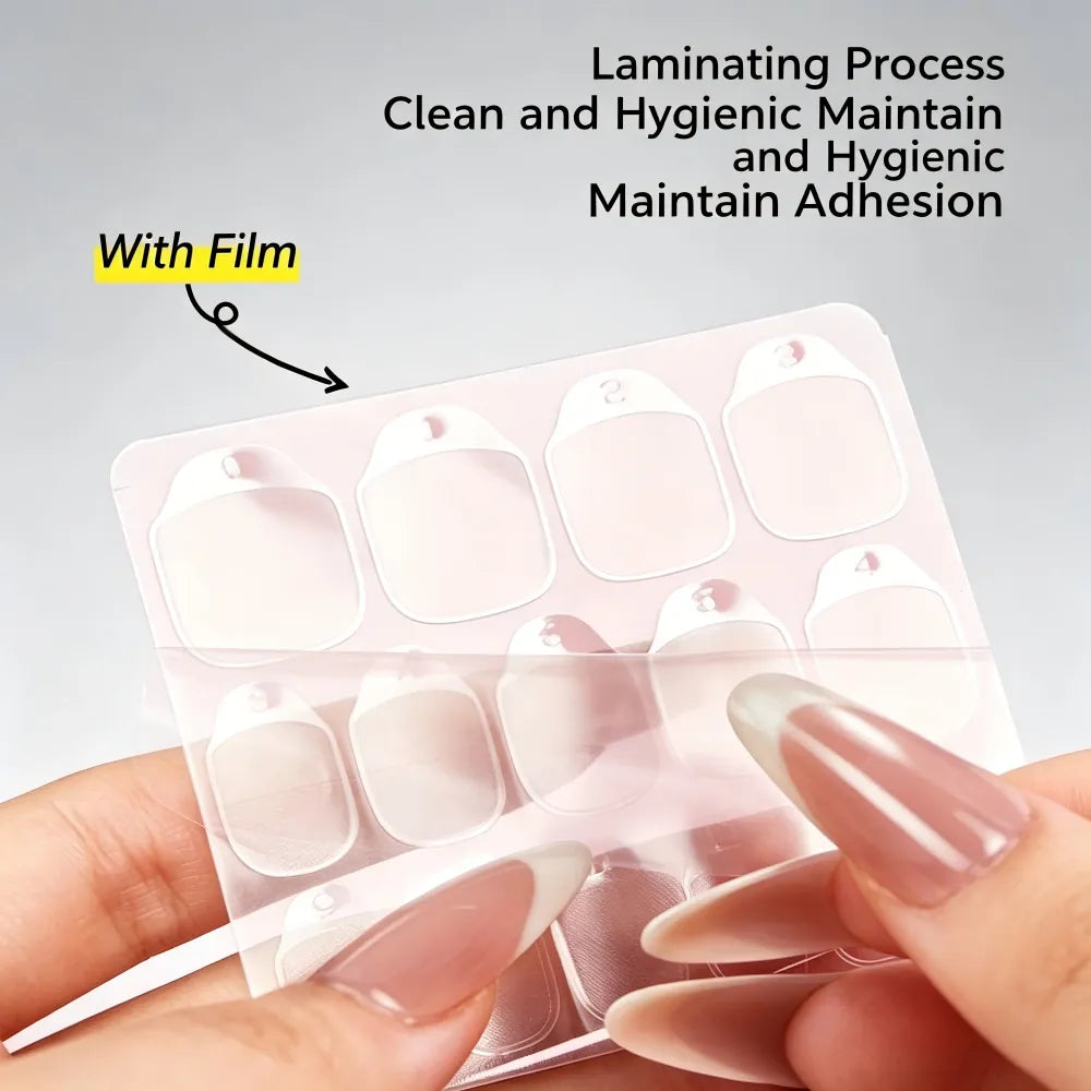 Kentrim Jelly Glue Jelly Glue Tabs for Press On Nails - 30 tabs in 15 different sizes
