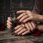 Kentrim Jelly Glue Black Kentrim Vampire Red to Black Gradient Stiletto Press On Nails - 24 Pieces (12 Sizes)