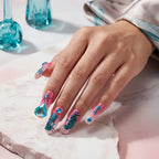 Kentrim Jelly Glue Pink Kentrim Y2K Pink Gradient Animal Print Press On Nails - 30 Pieces (15 Sizes)