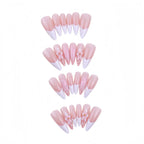Kentrim Jelly Glue Kentrim Nude with White French Tips & 3D Flower Press On Nails - 24 Pieces (12 Sizes)