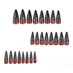Kentrim Jelly Glue Black Kentrim Vampire Red to Black Gradient Stiletto Press On Nails - 24 Pieces (12 Sizes)