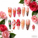 Kentrim Spring Garden 3D Floral Press On Nails- 10 Pieces (Single Size)