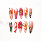 Kentrim Spring Garden 3D Floral Press On Nails- 10 Pieces (Single Size)
