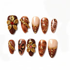 Kentrim Tortoiseshell Almond Press On Nails- 10 Pieces (Single Size)
