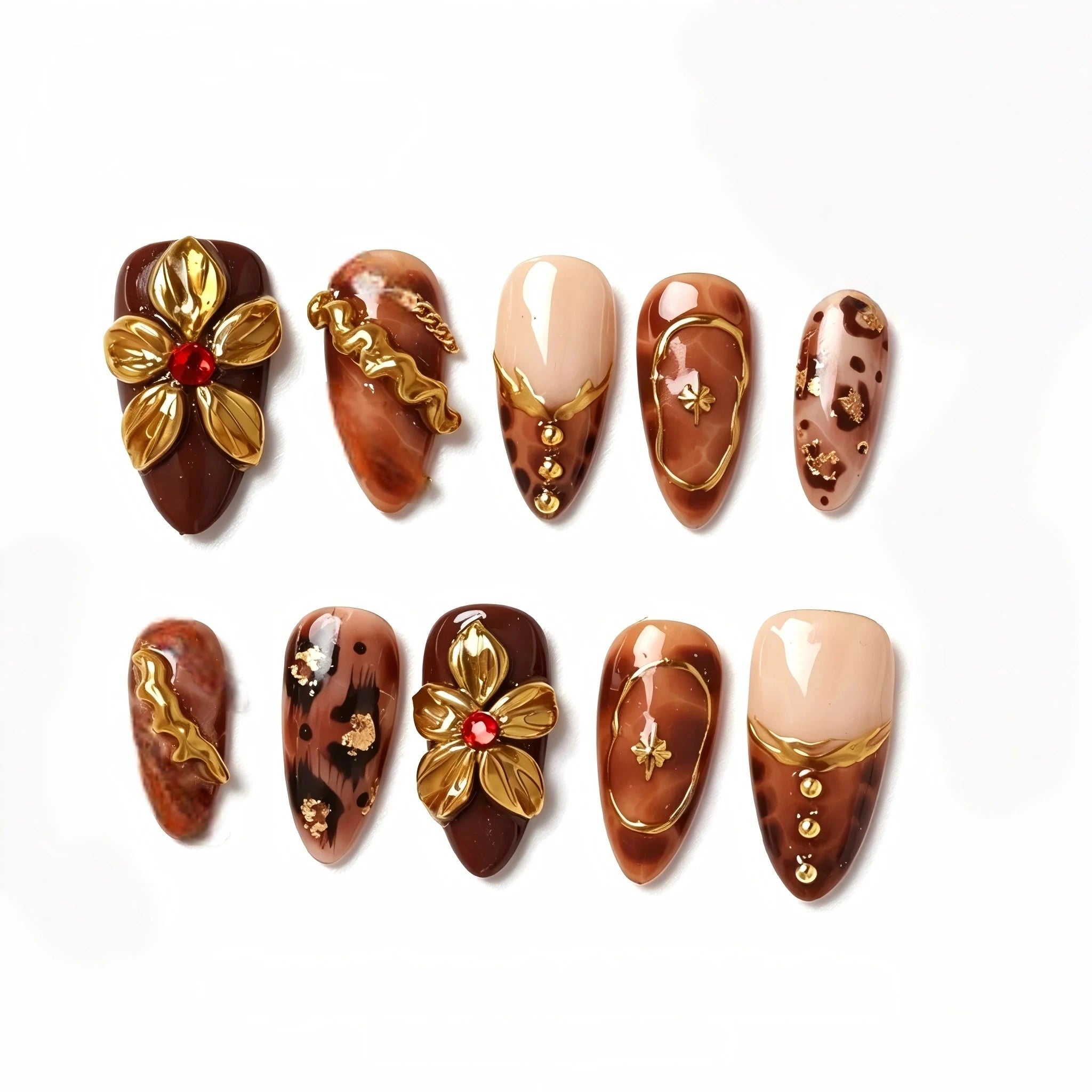 Kentrim Tortoiseshell Almond Press On Nails- 10 Pieces (Single Size) Main image