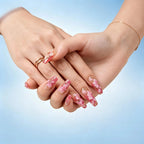 Kentrim 3D Pink Flower Ombre Press On Nails- 10 Pieces (Single Size)