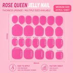 Nail Adhesive Tabs | Jelly Sticky Pads for Reusable Press On Nails, 24 Pcs, 15 Sizes