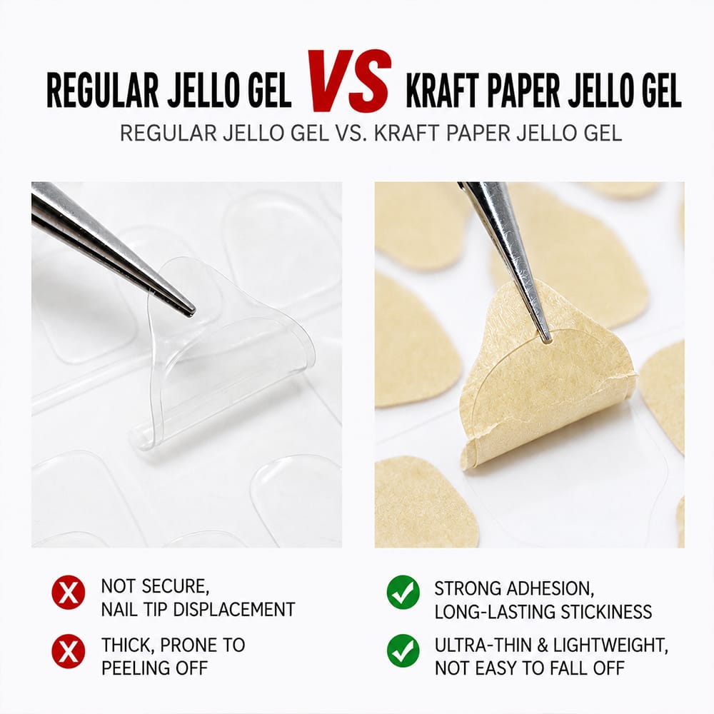 Nail Adhesive Tabs | Jelly Sticky Pads for Reusable Press On Nails, 24 Pcs, 15 Sizes