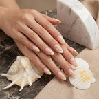 Kentrim Jelly Glue Pink Kentrim Ocean Starfish & Shell French Press On Nails - 24 Pieces (12 Sizes)