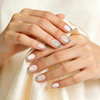 Kentrim Champagne Glitter French Short Square Press On Nails - 10 Pieces (Single Size)