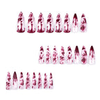 Kentrim Jelly Glue Red Kentrim Halloween Blood Splatter Long Stiletto Press On Nails - 24 Pieces (12 Sizes)