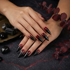 Kentrim Jelly Glue Black Kentrim Vampire Red to Black Gradient Stiletto Press On Nails - 24 Pieces (12 Sizes)