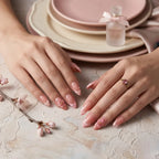 Kentrim Jelly Glue Pink Kentrim Cherry Blossom French Almond Press On Nails - 24 Pieces (12 Sizes)