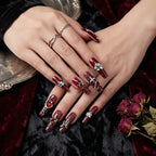 Kentrim Jelly Glue Red Kentrim Gothic Red Gem Press On Nails - 30 Pieces (15 Sizes)