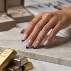 Press on Nails Kentrim French Tip Sign Almond Dollar Press On Nails - 30 Pieces, 15 Sizes