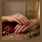 Kentrim Jelly Glue Red Kentrim Valentine's Day Red Heart Short Square Press On Nails - 24 Pieces (12 Sizes)