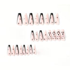 Kentrim Jelly Glue Black Kentrim Abstract Clown Star Coffin Press On Nails - 24 Pieces (12 Sizes)