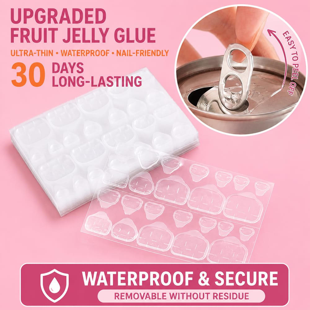 Nail Adhesive Tabs | Jelly Sticky Pads for Reusable Press On Nails, 24 Pcs, 15 Sizes Secondary image