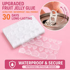 Nail Adhesive Tabs | Jelly Sticky Pads for Reusable Press On Nails, 24 Pcs, 15 Sizes