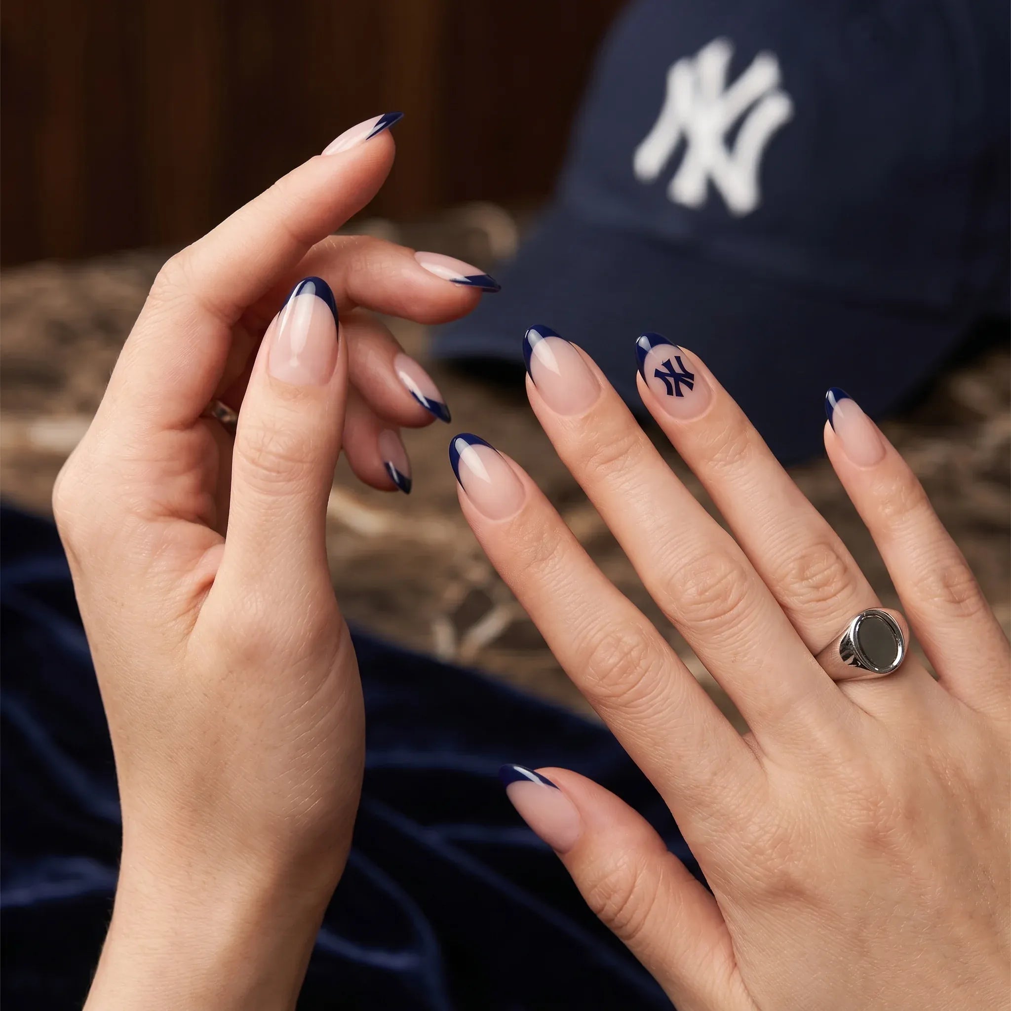 Press on Nails Kentrim Sports Team Logo Almond Press On Nails - 30 Pieces (15 Sizes)