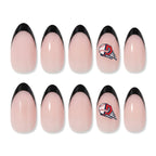 Kentrim Jelly Glue Black Kentrim Team French Tip Press On Nails - 30 Pieces (15 Sizes)