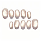 Kentrim Nude Silver Ombre Medium Almond Press On Nails - 10 Pieces (Single Size)