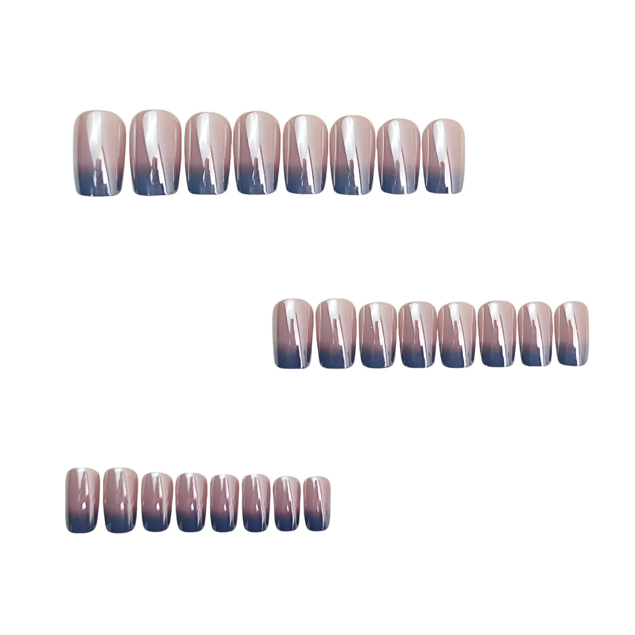 Kentrim Jelly Glue Blue Kentrim Nude to Blue Ombre Press On Nails - 24 Pieces (12 Sizes) Main image