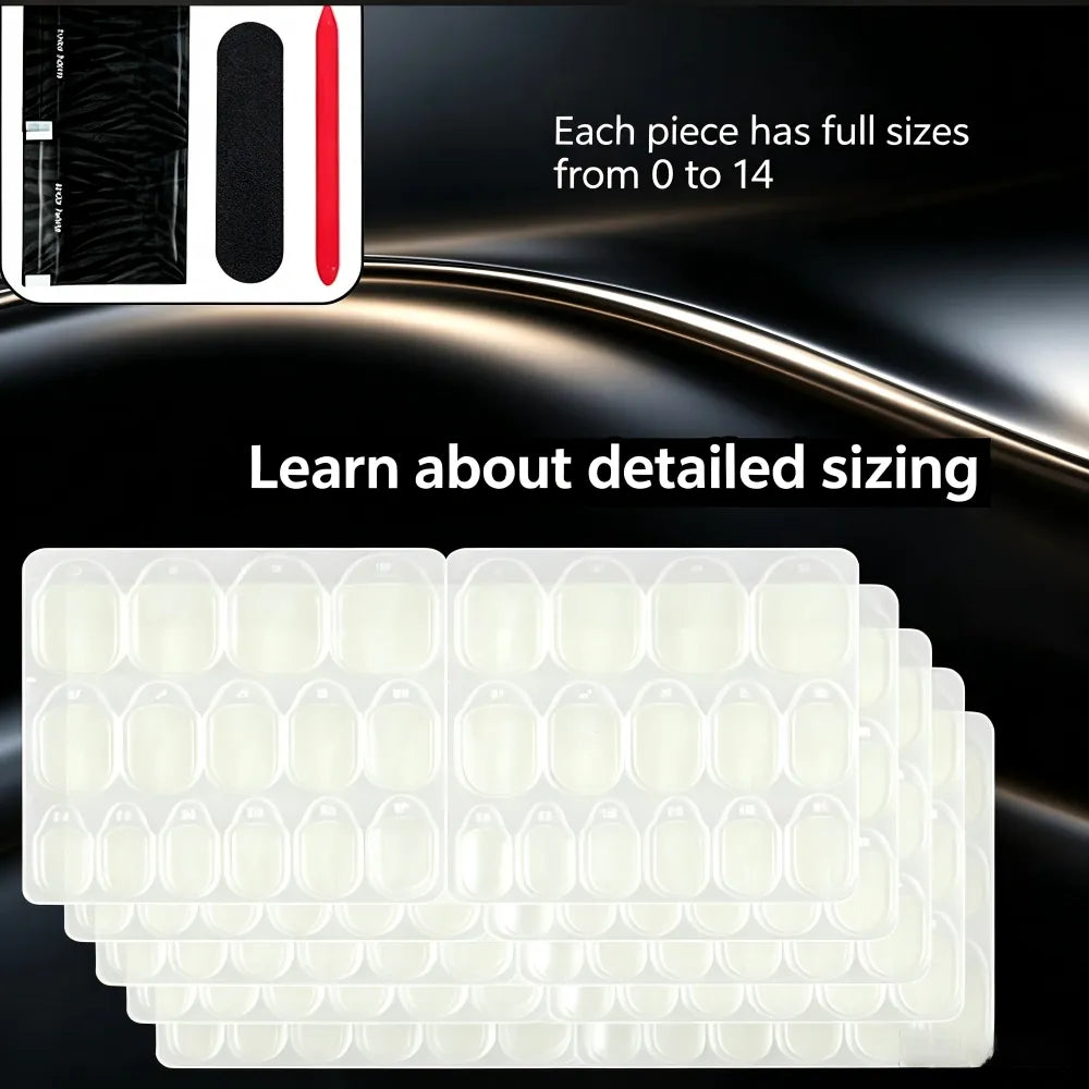 Kentrim Jelly Glue Jelly Glue Tabs for Press On Nails - 30 tabs in 15 different sizes
