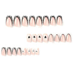 Kentrim Jelly Glue Black Kentrim Ghost Heart Spider Web Coffin Halloween Press On Nails - 24 Pieces (12 Sizes)