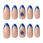 Kentrim Jelly Glue Blue Kentrim Team French Tip Press On Nails - 30 Pieces (15 Sizes)