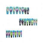 Kentrim Jelly Glue Green Kentrim Pastel Ghost Haunted House Long Coffin Press On Nails - 24 Pieces (12 Sizes)