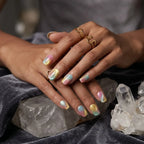Kentrim Jelly Glue Yellow Kentrim Rainbow Ombre Cat Eye Medium Square Press On Nails - 24 Pieces (12 Sizes)