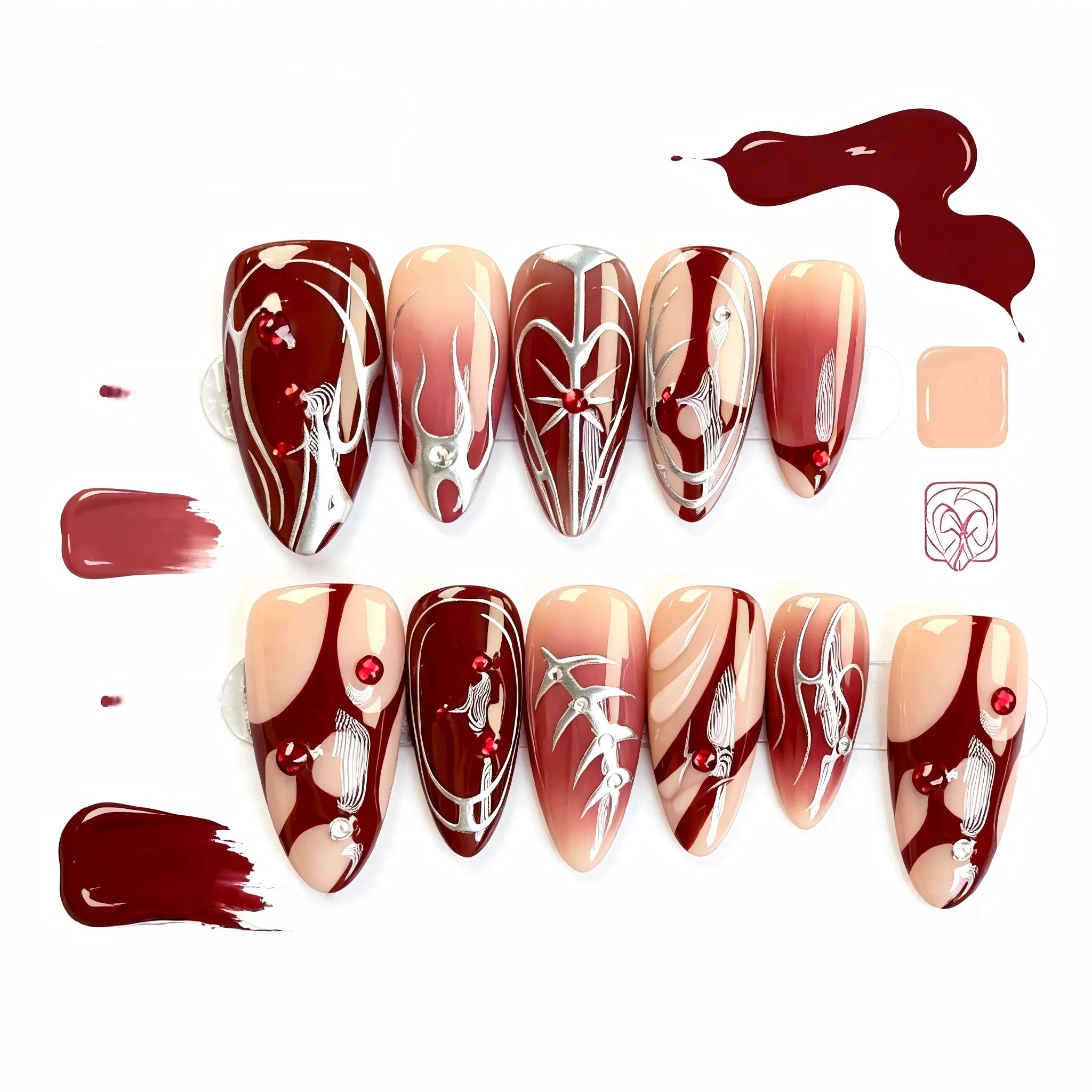 Kentrim Abstract Press On Nails - 10 Pieces (Single Size)