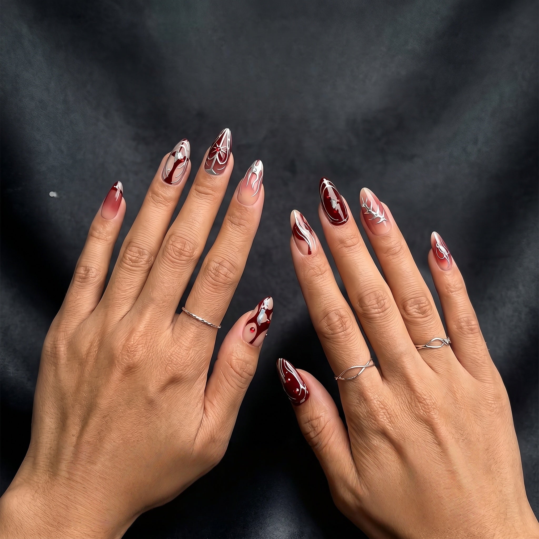 Kentrim Abstract Press On Nails - 10 Pieces (Single Size) Secondary image