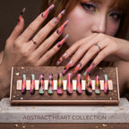 Kentrim Abstract Heart & Star Press On Nails- 30 Pieces, 15 Sizes