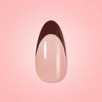 Kentrim Red French Tip Medium Almond Press On Nails - 24 Pieces, 12 Sizes